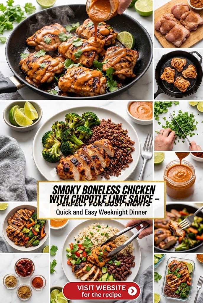 Smoky Boneless Chicken with Chipotle Lime Sauce – Perfect for Busy Nights