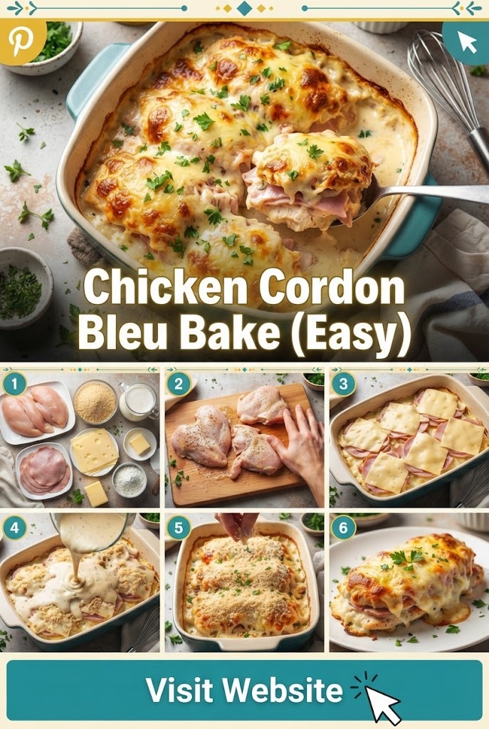 Chicken Cordon Bleu Bake (Easy)