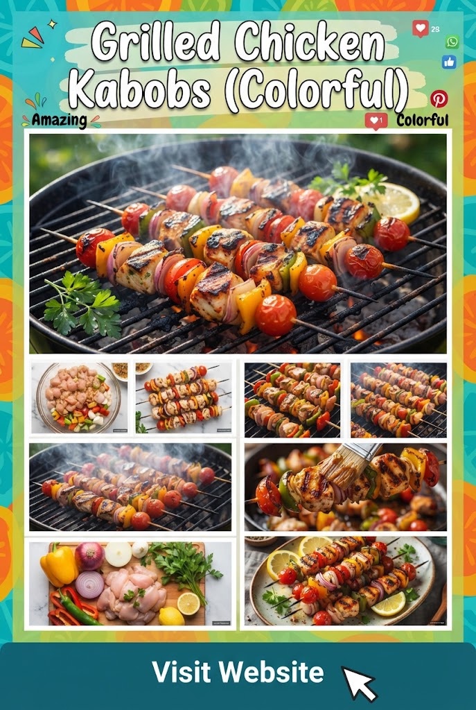 Grilled Chicken Kabobs (Colorful)