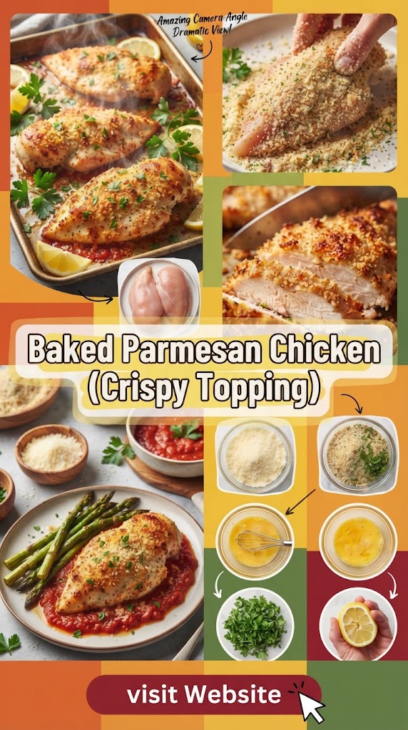 Baked Parmesan Chicken (Crispy Topping)