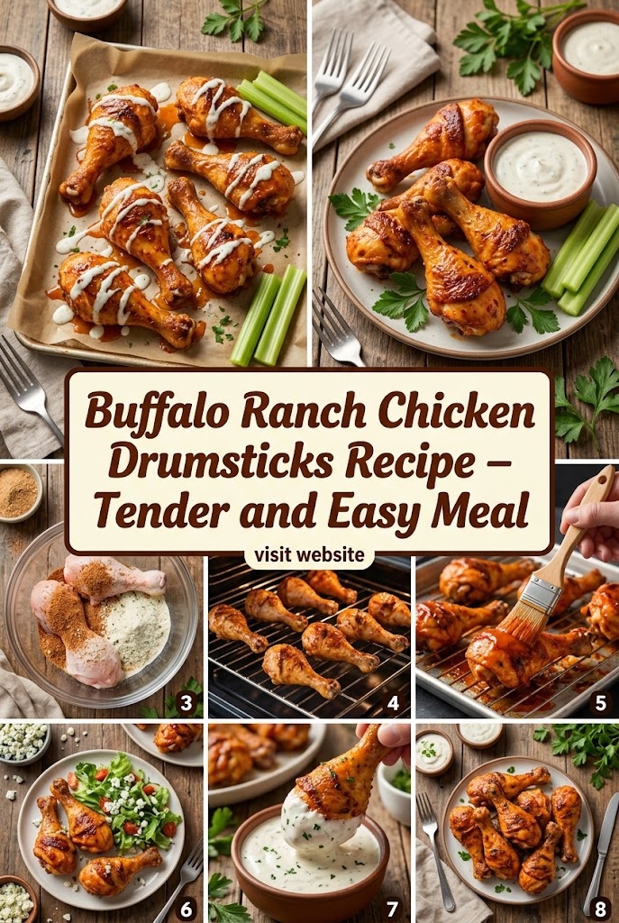 Buffalo Ranch Chicken Drumsticks Recipe – Tender and Easy Meal